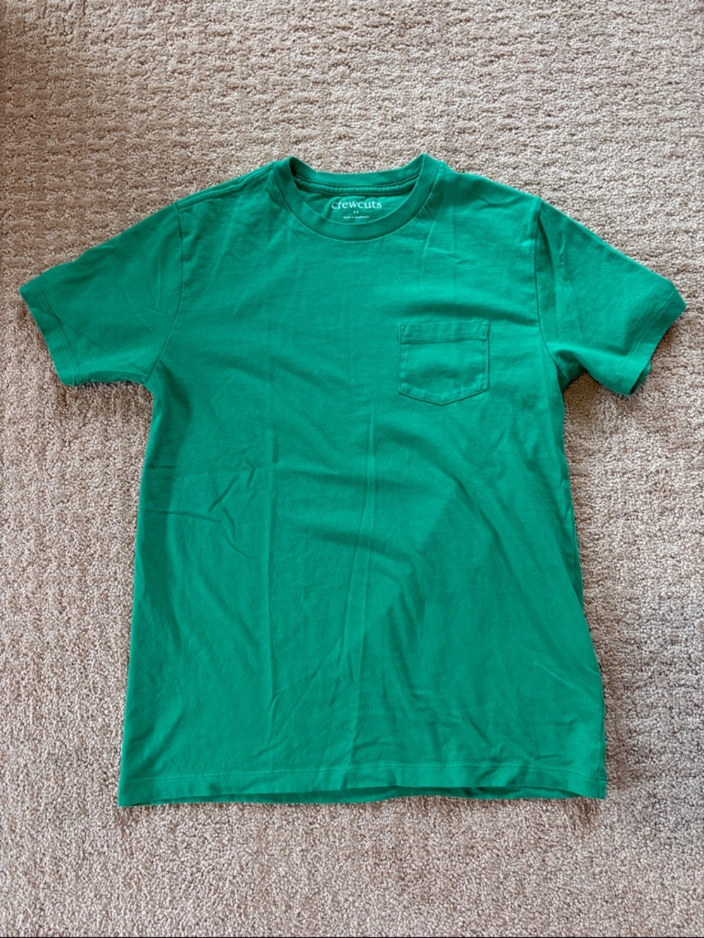 EUC Crewcuts boys Kelly Green Short Sleeve Pocket Tee size 12